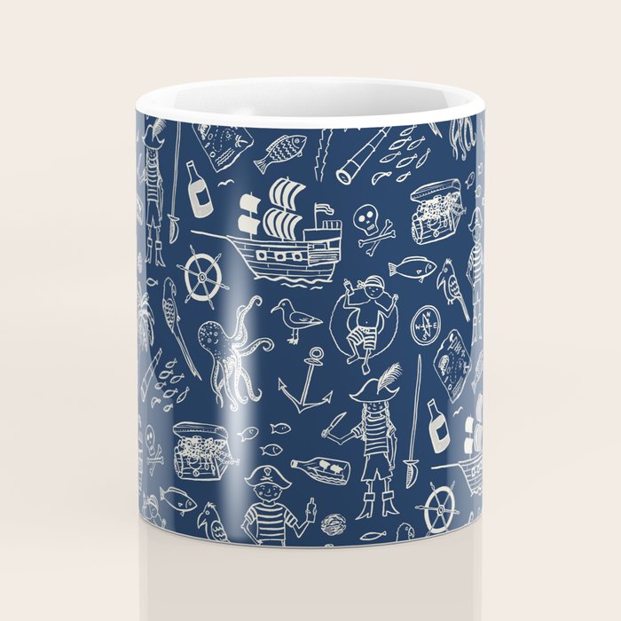 Pirate Play - Blue Coffee Mug Gallery Image 4