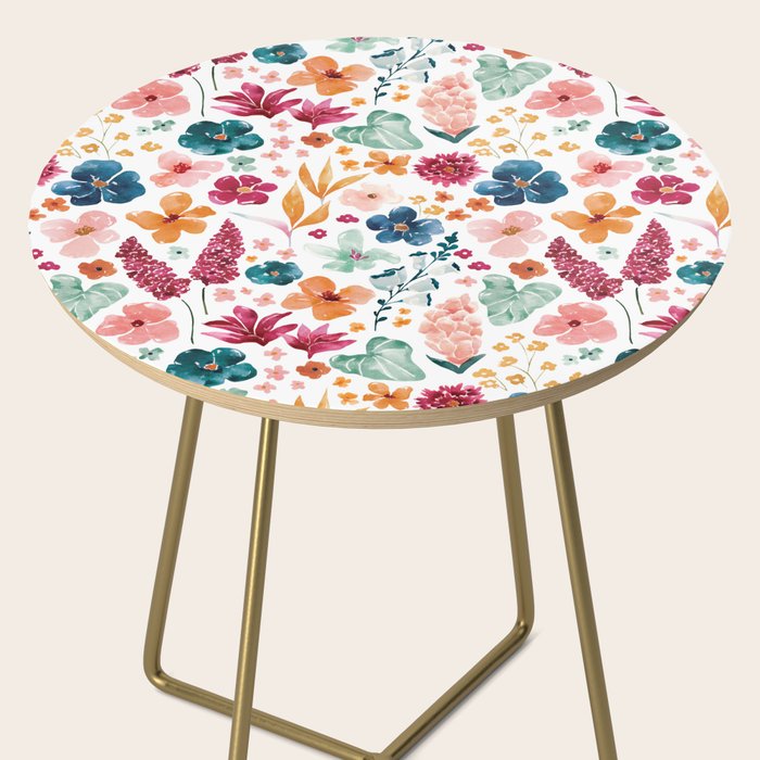 Colorful Tropical Jungle Watercolor Botanical Floral Side Table Gallery Image 2