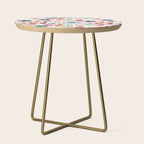 Colorful Tropical Jungle Watercolor Botanical Floral Side Table Gallery Image 1