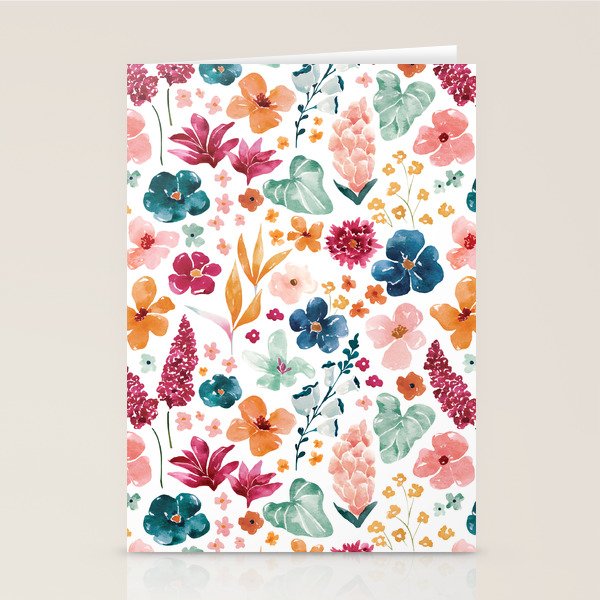 Colorful Tropical Jungle Watercolor Botanical Floral Stationery Card Gallery Image 1