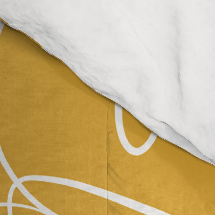Monstera minimal - yellow Comforter Gallery Image 4