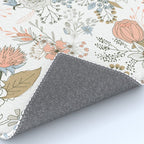 Abstract modern coral white pastel rustic floral Rug Gallery Image 4