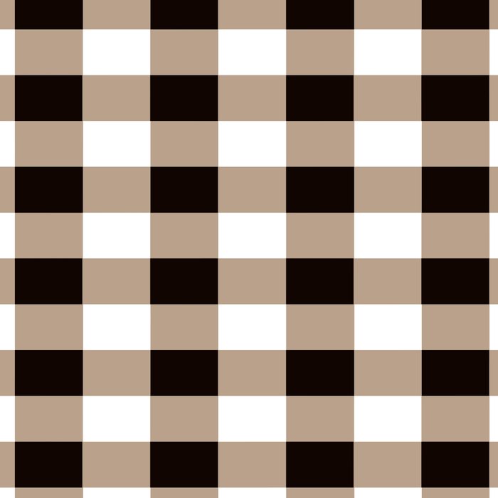Gingham Large Tan Black White Coffee Mug Gallery Image 2