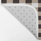 Gingham Large Tan Black White Bath Mat Gallery Image 2