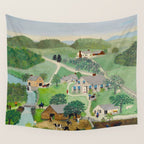 Anna Mary Robertson 'Grandma' Moses The Old Oaken Bucket American Folk Art Wall Tapestry Gallery Image 4