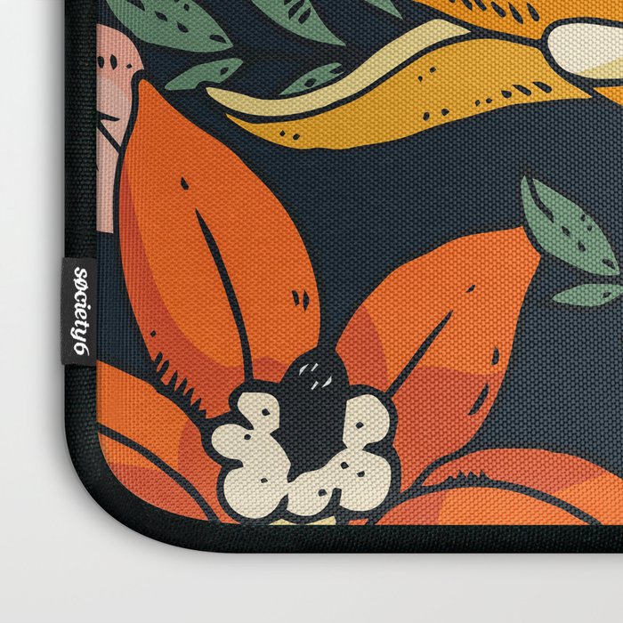 Night Forest, Colorful Dark Eclectic Floral Nature Botanical Jungle Floral Bohemian Illustration Laptop Sleeve Gallery Image 3