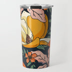 Night Forest, Colorful Dark Eclectic Floral Nature Botanical Jungle Floral Bohemian Illustration Travel Mug Gallery Image 1