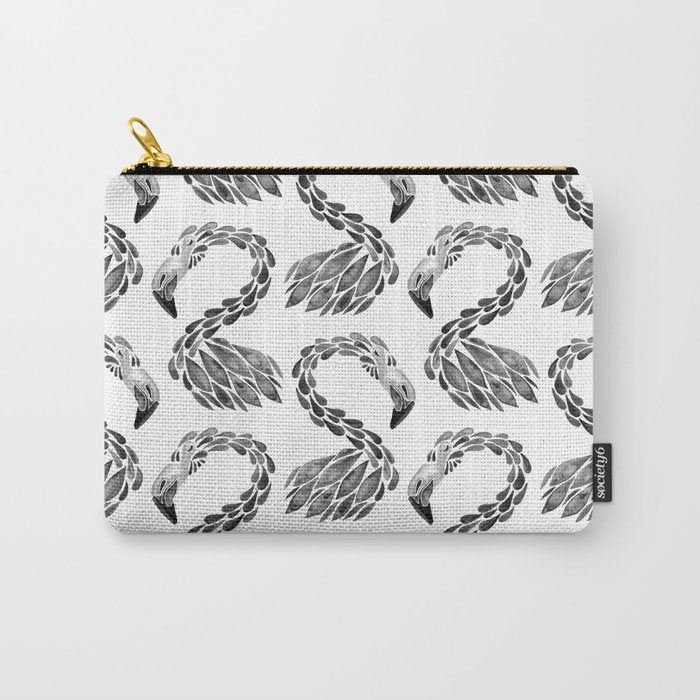 Miami Flamingo - Black Ink Carry All Pouch Gallery Image 1