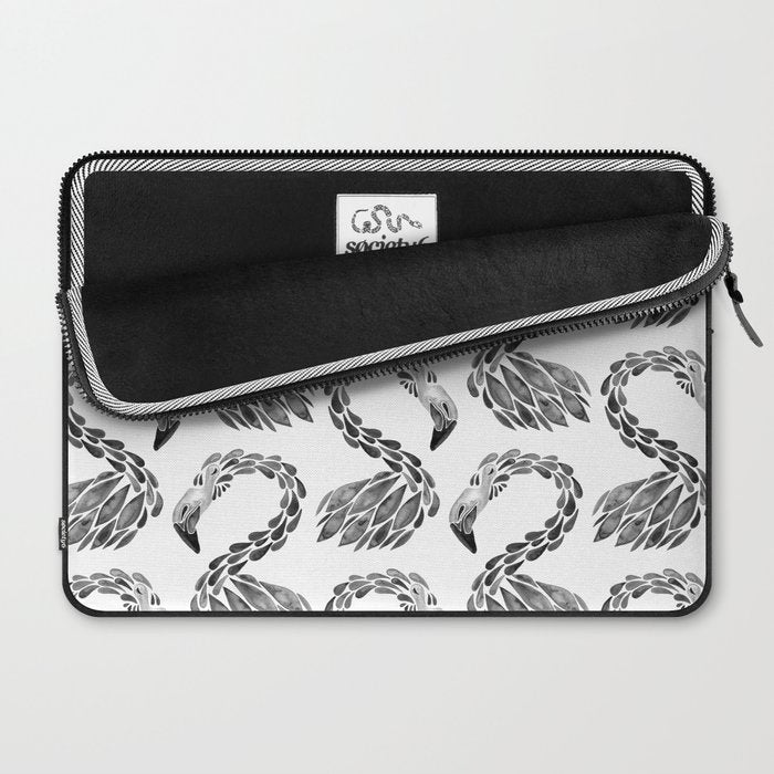 Miami Flamingo - Black Ink Laptop Sleeve Gallery Image 2