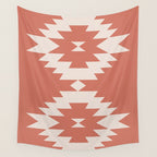 Southwestern Minimalism - Bright Coral Red Wall Tapestry Gallery Image 4