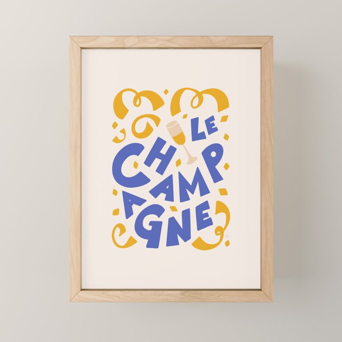 Le Champagne French Mini Art Print Gallery Image 1