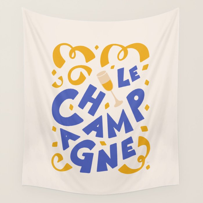 Le Champagne French Wall Tapestry Gallery Image 1