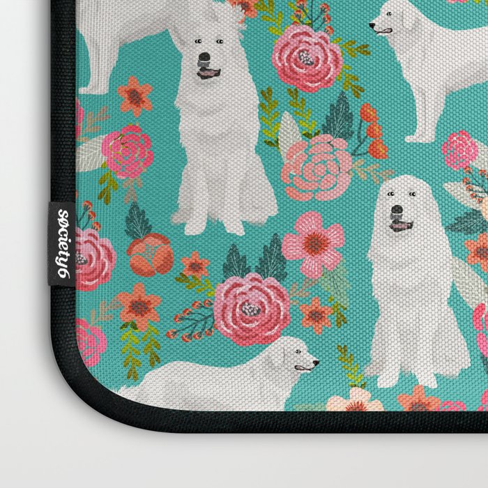 Great Pyrenees florals pattern dog breed must have dog lover gifts Laptop Sleeve Gallery Image 3