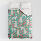 Great Pyrenees florals pattern dog breed must have dog lover gifts Duvet Cover Gallery Image 6