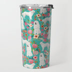 Great Pyrenees florals pattern dog breed must have dog lover gifts Travel Mug Gallery Image 2