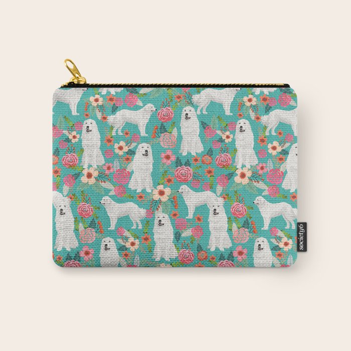 Great Pyrenees florals pattern dog breed must have dog lover gifts Carry All Pouch Gallery Image 1