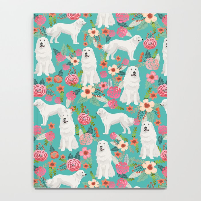 Great Pyrenees florals pattern dog breed must have dog lover gifts Notebook Gallery Image 4