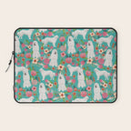 Great Pyrenees florals pattern dog breed must have dog lover gifts Laptop Sleeve Gallery Image 1