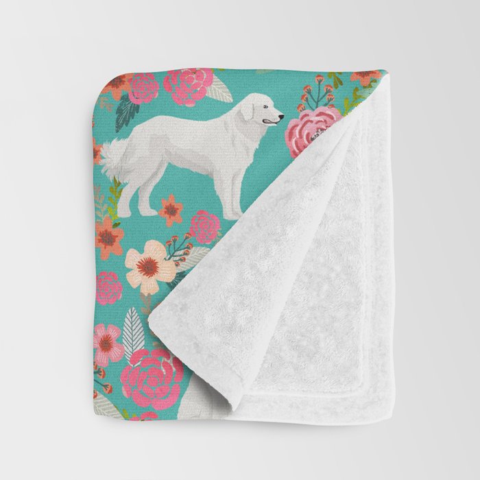 Great Pyrenees florals pattern dog breed must have dog lover gifts Throw Blanket Gallery Image 3