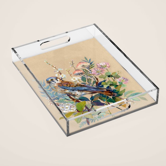Floral Falcon Garden Acrylic Tray Gallery Image 1