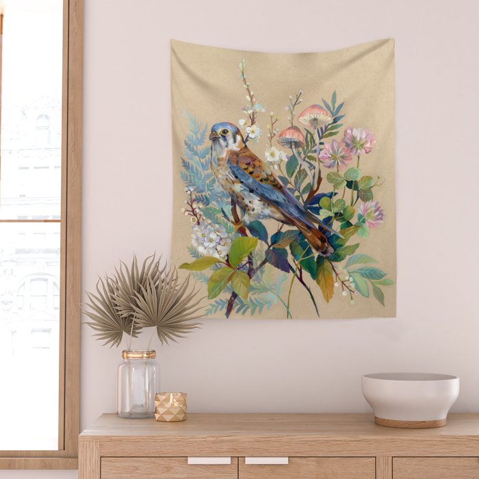 Floral Falcon Garden Wall Tapestry Gallery Image 2