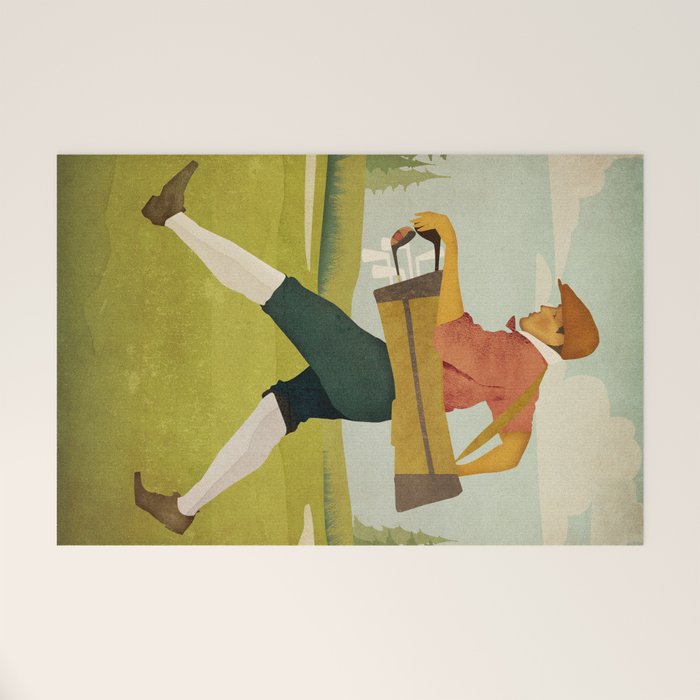 Vintage Golf Welcome Mat Gallery Image 1