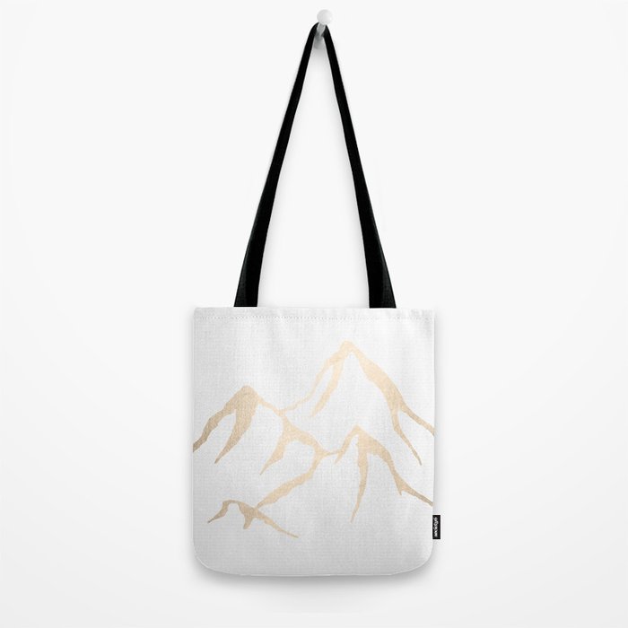 Adventure White Gold Mountains Tote Bag Gallery Image 2