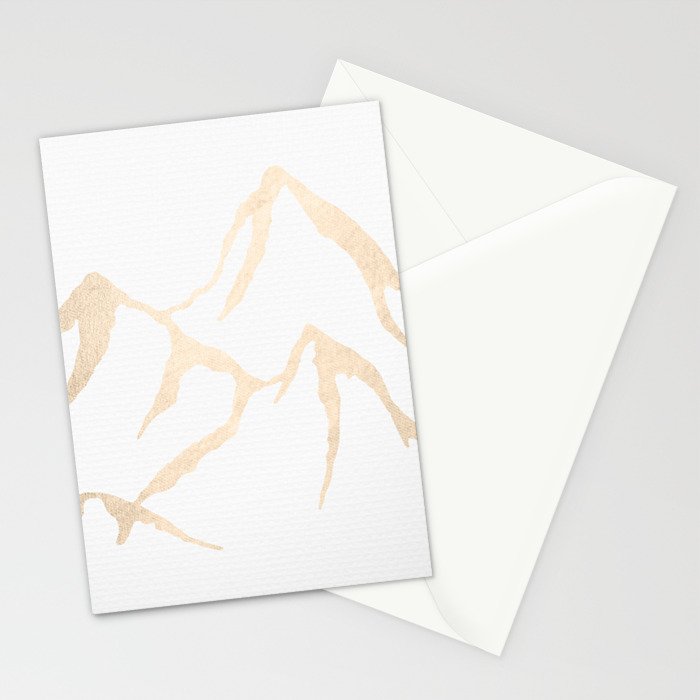 Adventure White Gold Mountains Stationery Card Gallery Image 2