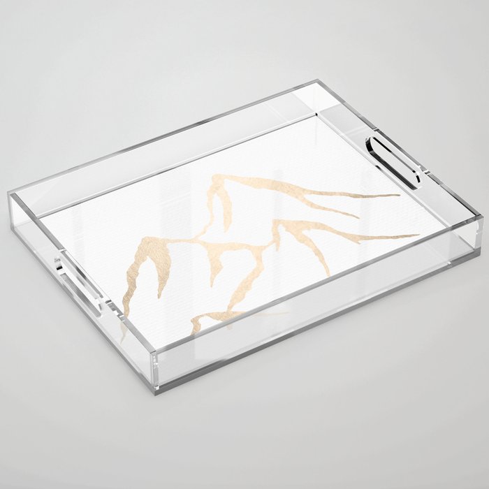 Adventure White Gold Mountains Acrylic Tray Gallery Image 1
