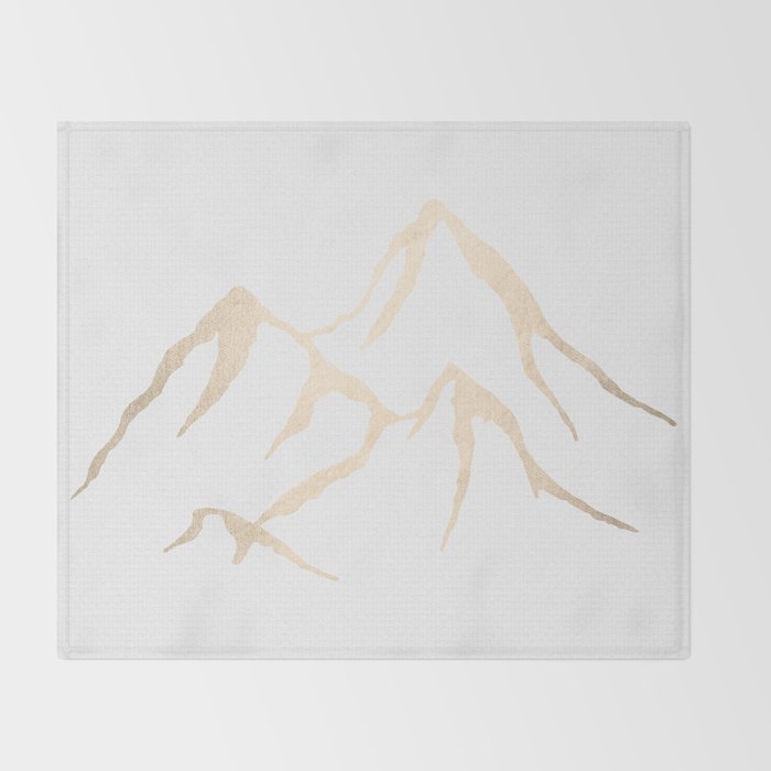 Adventure White Gold Mountains Throw Blanket Gallery Image 2