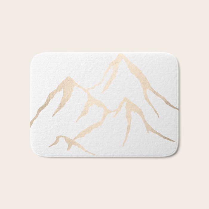 Adventure White Gold Mountains Bath Mat Gallery Image 1