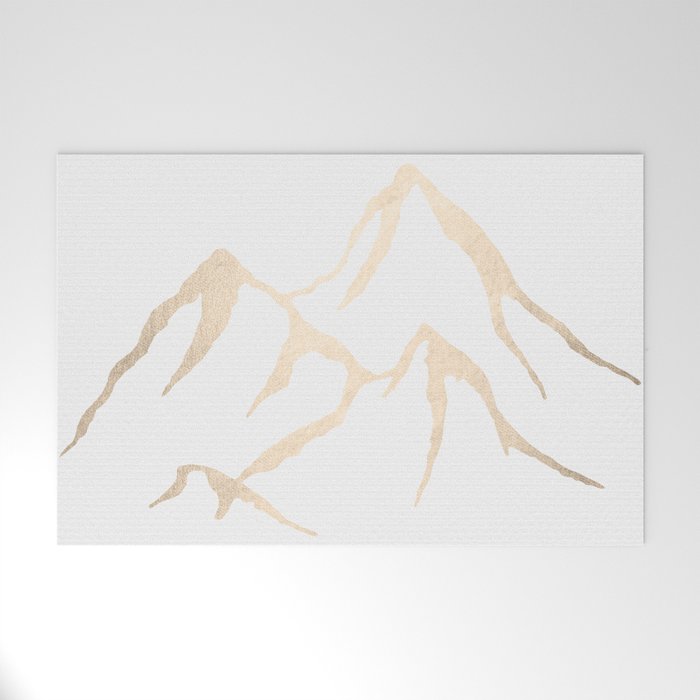 Adventure White Gold Mountains Welcome Mat Gallery Image 1