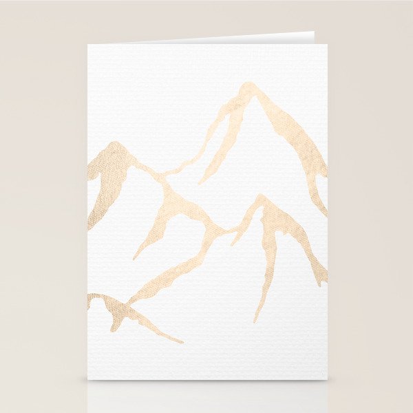 Adventure White Gold Mountains Stationery Card Gallery Image 2
