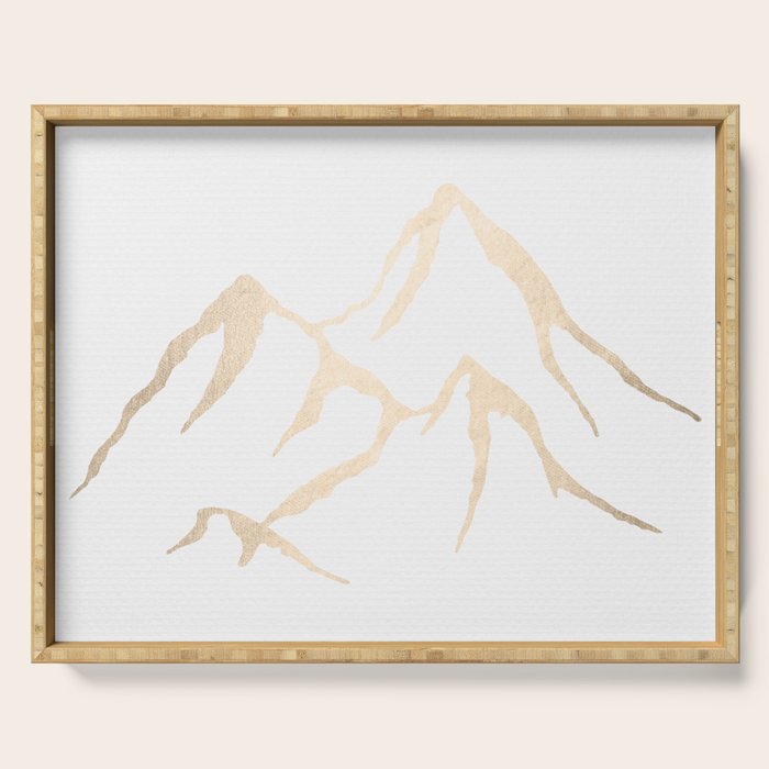 Adventure White Gold Mountains Serving Tray Gallery Image 1