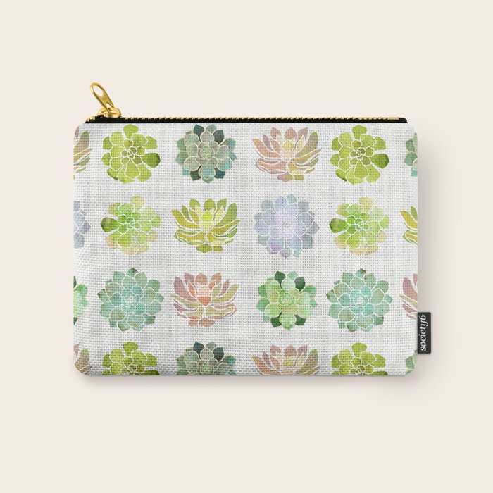 Spring Succulents Carry All Pouch Gallery Image 1