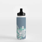 ma ville mon amour; City life collection blue teal  Water Bottle Gallery Image 2