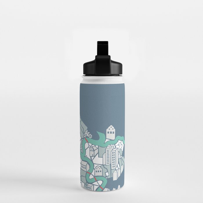 ma ville mon amour; City life collection blue teal  Water Bottle Gallery Image 2