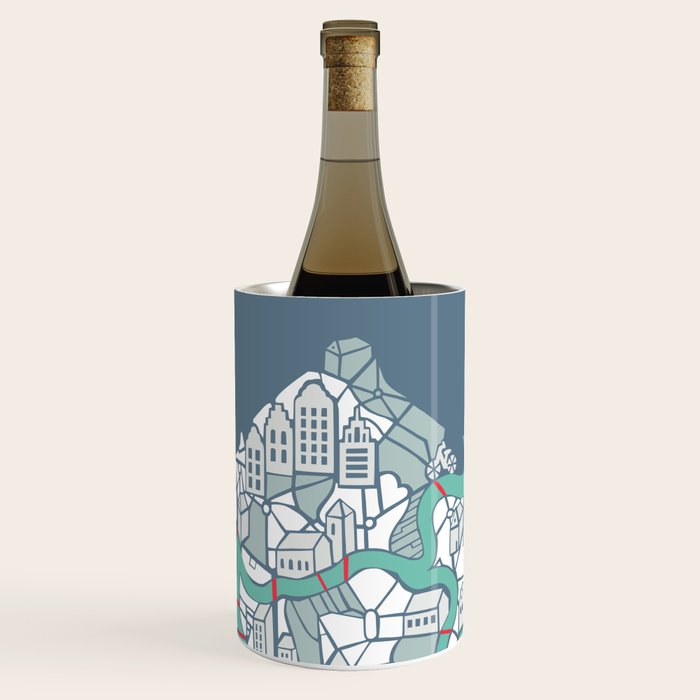 ma ville mon amour; City life collection blue teal  Wine Chiller Gallery Image 1