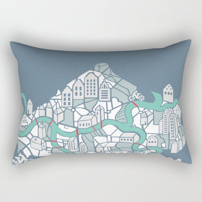 ma ville mon amour; City life collection blue teal  Rectangular Pillow Gallery Image 1