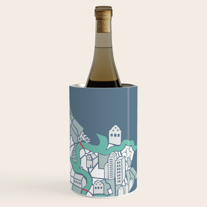 ma ville mon amour; City life collection blue teal  Wine Chiller Gallery Image 3