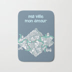 ma ville mon amour; City life collection blue teal  Bath Mat Gallery Image 1