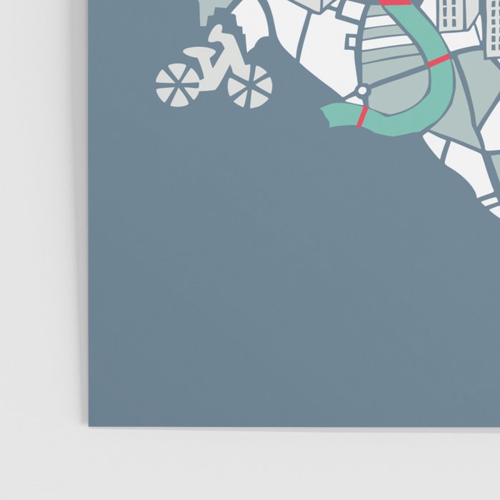 ma ville mon amour; City life collection blue teal  Poster Gallery Image 3