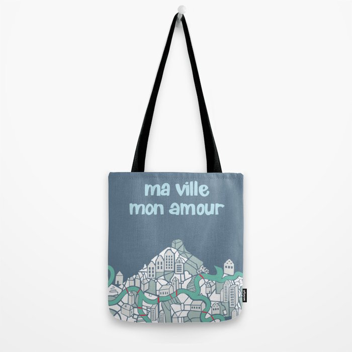 ma ville mon amour; City life collection blue teal  Tote Bag Gallery Image 2