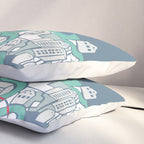 ma ville mon amour; City life collection blue teal  Pillow Sham Gallery Image 3