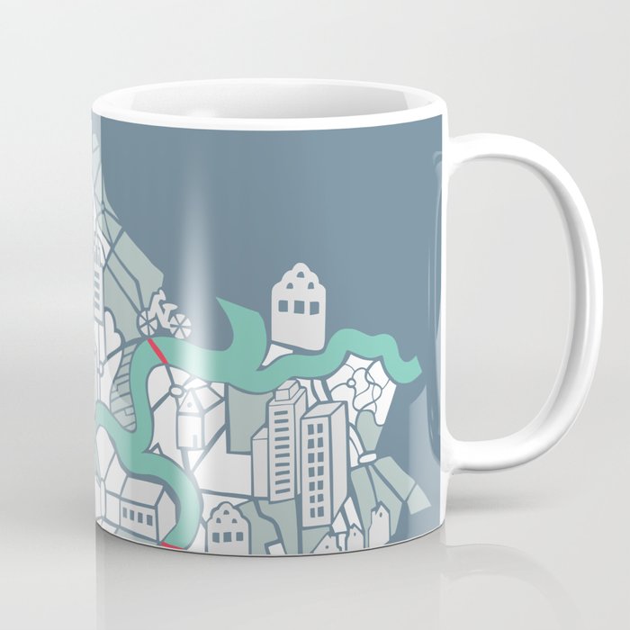 ma ville mon amour; City life collection blue teal  Coffee Mug Gallery Image 1
