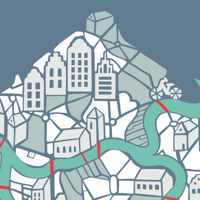 ma ville mon amour; City life collection blue teal  Coffee Mug Gallery Image 2