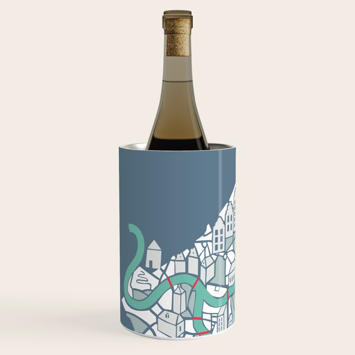 ma ville mon amour; City life collection blue teal  Wine Chiller Gallery Image 2