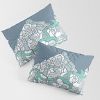 ma ville mon amour; City life collection blue teal  Pillow Sham Gallery Image 3