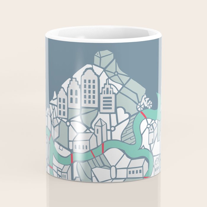 ma ville mon amour; City life collection blue teal  Coffee Mug Gallery Image 4