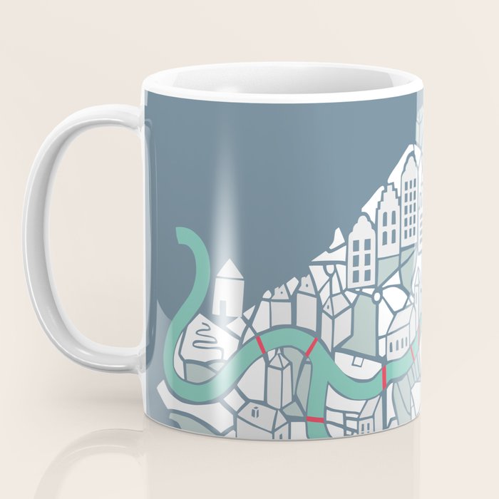 ma ville mon amour; City life collection blue teal  Coffee Mug Gallery Image 3